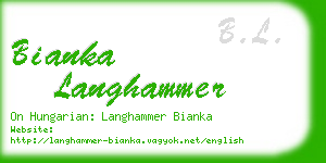 bianka langhammer business card